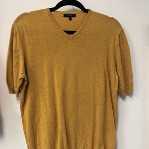 Knitted Burberry Mustard V-neck Cotton